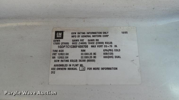 image for item EE9289 2006 GMC C7500 bucket truck