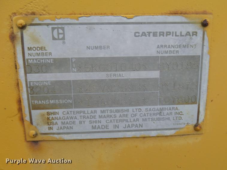 image for item EE9299 1989 Caterpillar D3C dozer