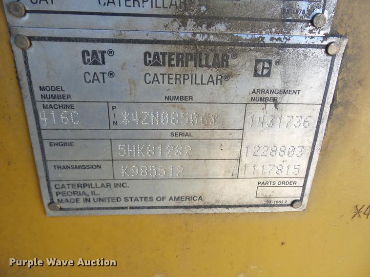 image for item J8554 1998 Caterpillar 416C backhoe