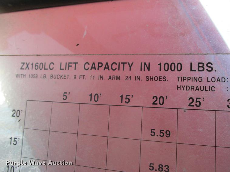 image for item K6080 2003 Hitachi Zaxis 160LC excavator