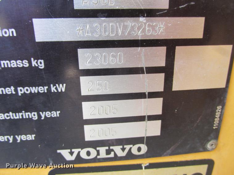 image for item K6089 2005 Volvo A30D haul truck