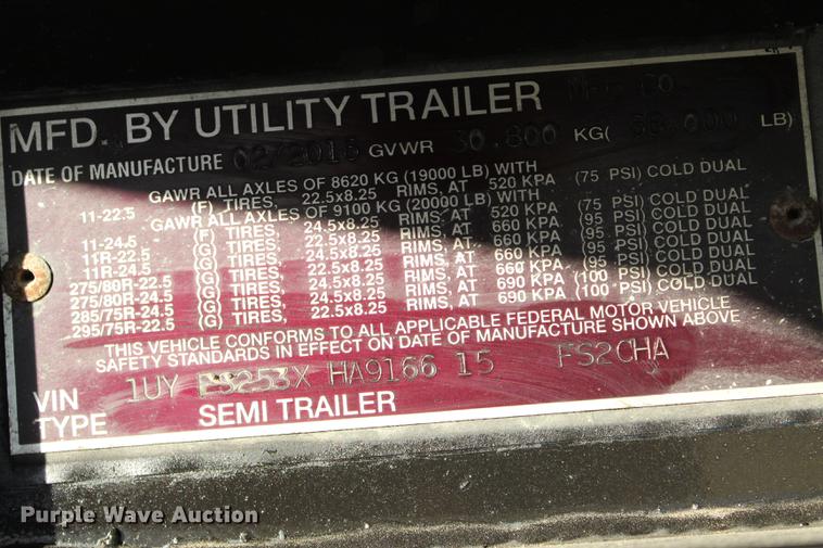 image for item BE9395 2017 Utility FS2CHA flatbed trailer