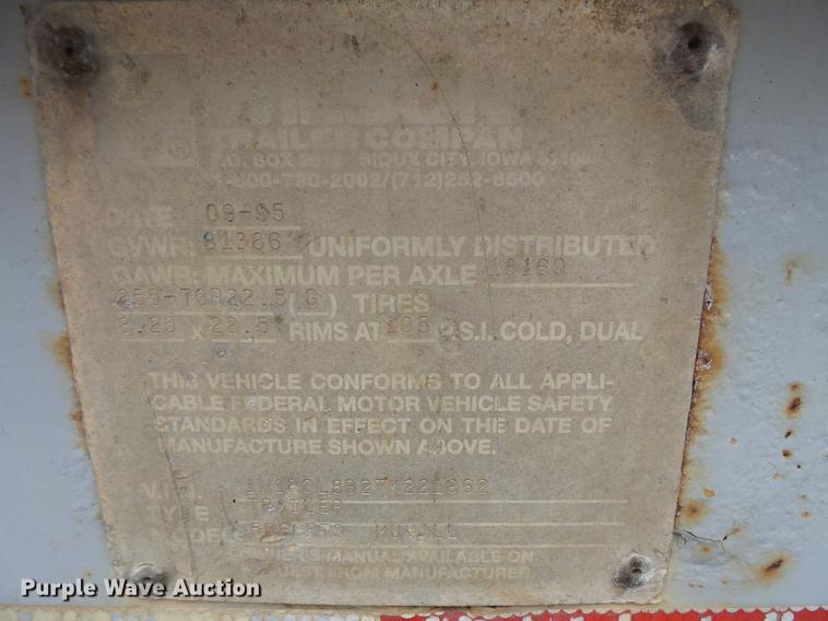 image for item DB8126 1995 Wilson 506CF-70 Muvall double drop deck equipment trailer