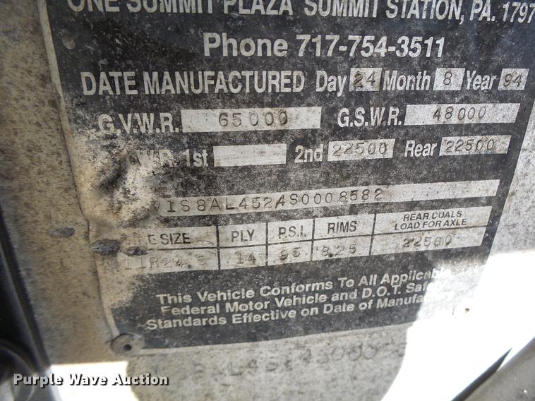 image for item DB9887 1995 Summit walking floor trailer