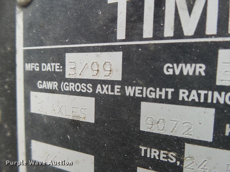 image for item DB9909 1999 Timpte Super Hopper double hopper grain trailer