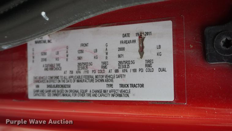 image for item DC5436 2012 International ProStar Plus Eagle semi truck