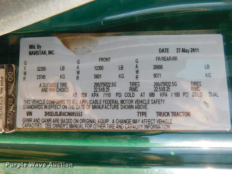 image for item DC8493 2012 International ProStar Plus semi truck