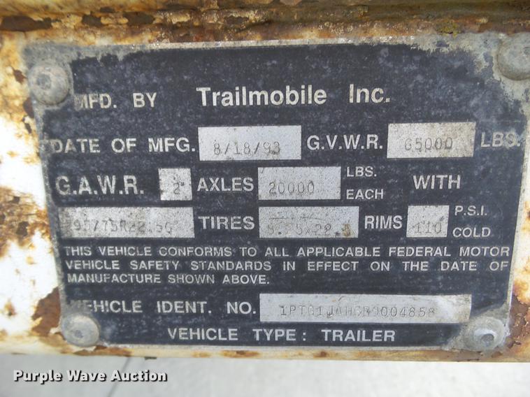 image for item DH9451 1994 Trailmobile G1JA-1RAY dry van trailer