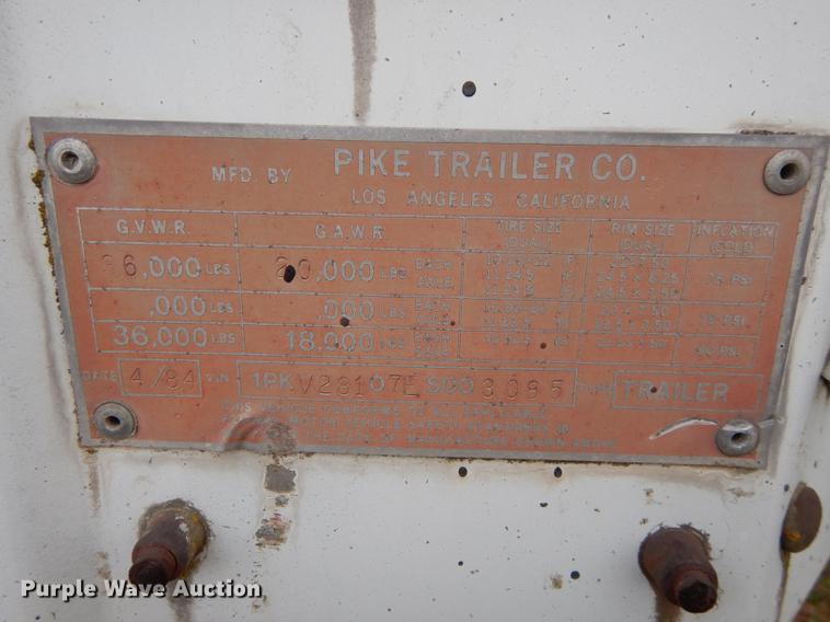 image for item J5597 1984 Pike dry van trailer