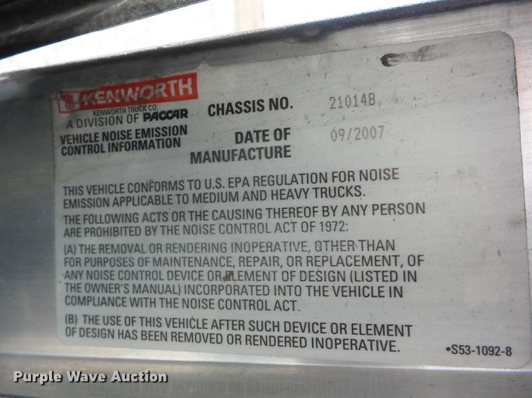 image for item K6315 2008 Kenworth T660 semi truck