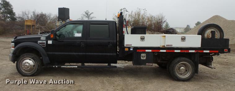 image for item DC6381 2008 Ford F450 Super Duty Crew Cab flatbed pickup truck