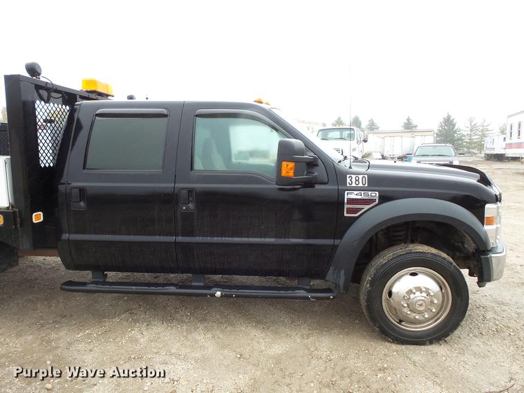 image for item DC6381 2008 Ford F450 Super Duty Crew Cab flatbed pickup truck
