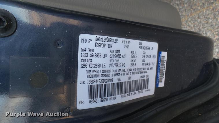 image for item DC1922 2002 Dodge Grand Caravan