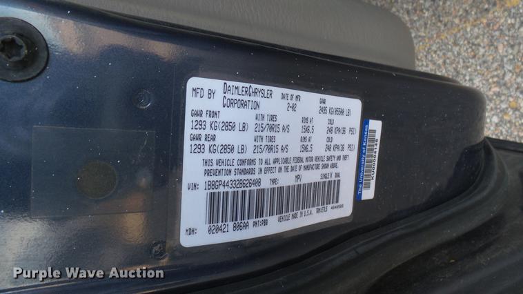 image for item DC1922 2002 Dodge Grand Caravan