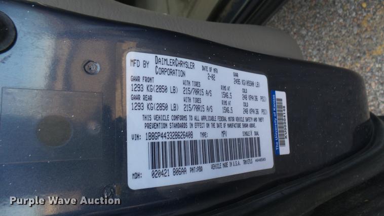 image for item DC1922 2002 Dodge Grand Caravan