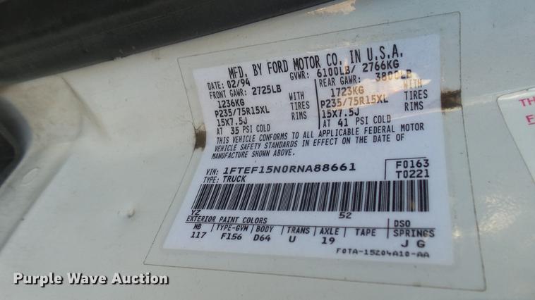 image for item DC1945 1994 Ford F150 pickup truck