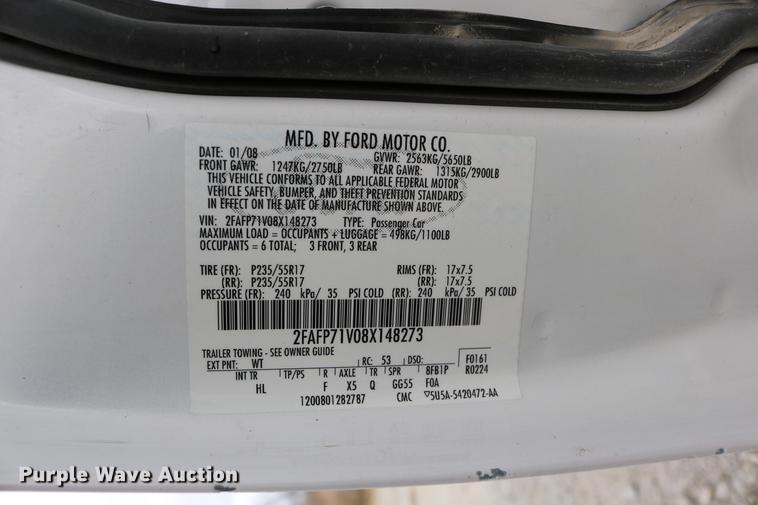 image for item DC3570 2008 Ford Crown Victoria Police Interceptor