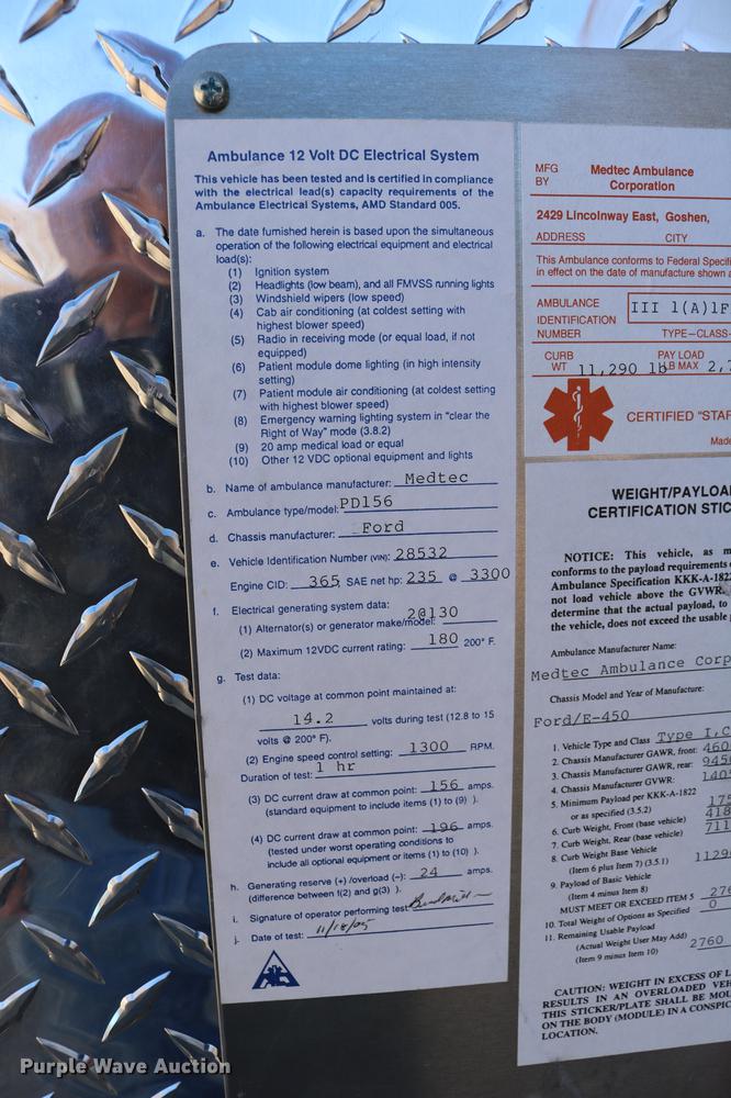 image for item DC3594 2006 Ford E450 ambulance