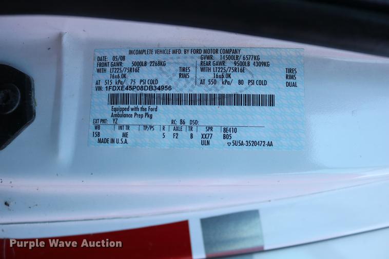 image for item DC3595 2008 Ford E450 ambulance