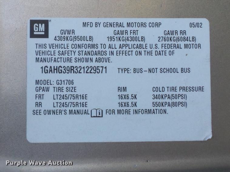 image for item DC7473 2002 Chevrolet Express 3500 Extended van