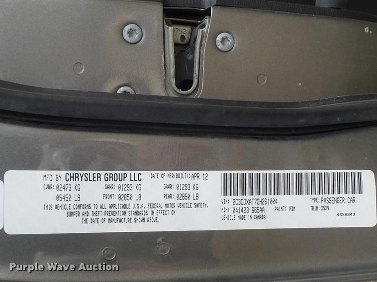 image for item DC7475 2012 Dodge Charger Police