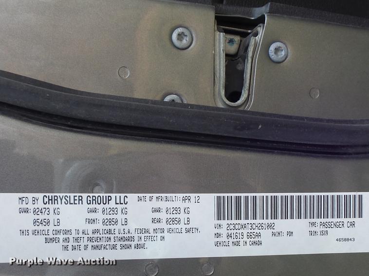 image for item DC7477 2012 Dodge Charger Police