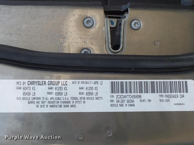 image for item DC7478 2012 Dodge Charger Police