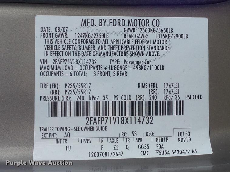 image for item DC7480 2008 Ford Crown Victoria Police Interceptor