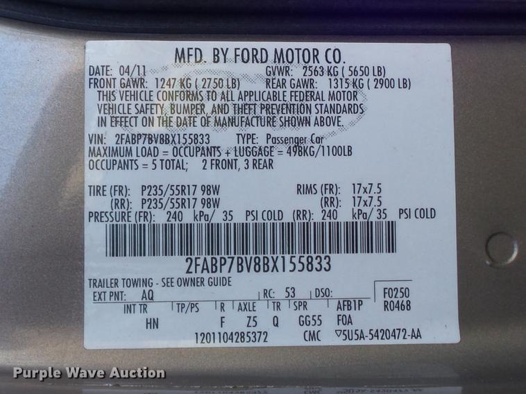 image for item DC7481 2011 Ford Crown Victoria Police Interceptor