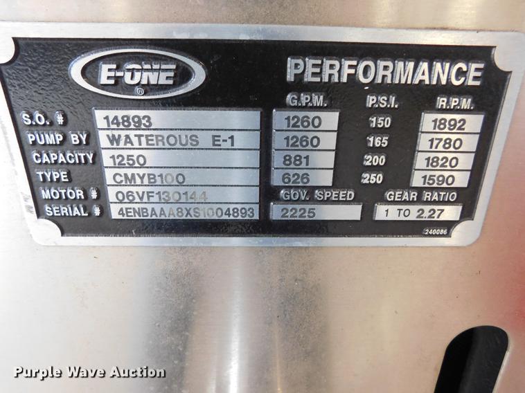 image for item DC8468 1995 Emergency One fire truck