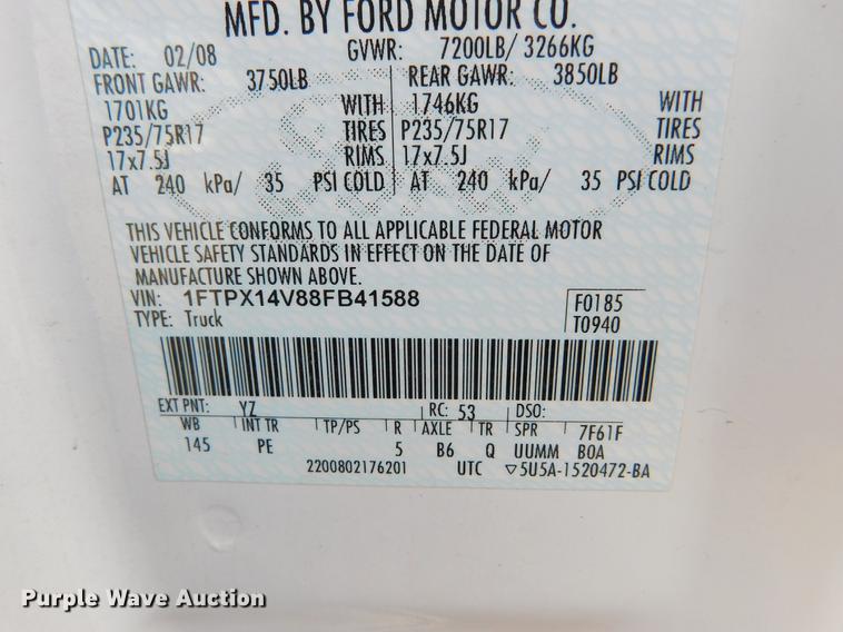 image for item DC8470 2008 Ford F150 XLT SuperCab pickup truck