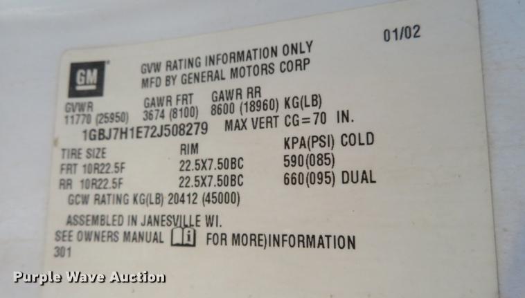 image for item DI9936 2002 Chevrolet C6500 tank truck