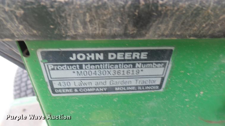 image for item DX9836 John Deere 430 lawn mower