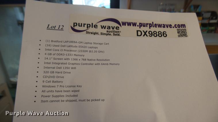 image for item DX9886 (16) Dell Latitude E5420 laptops