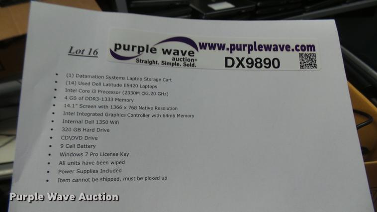 image for item DX9890 (14) Dell Latitude E5420 laptops