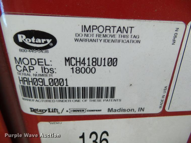 image for item DZ9124 Rotary MACH418 lift system