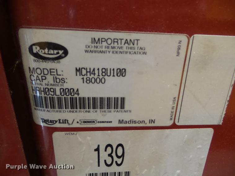 image for item DZ9124 Rotary MACH418 lift system