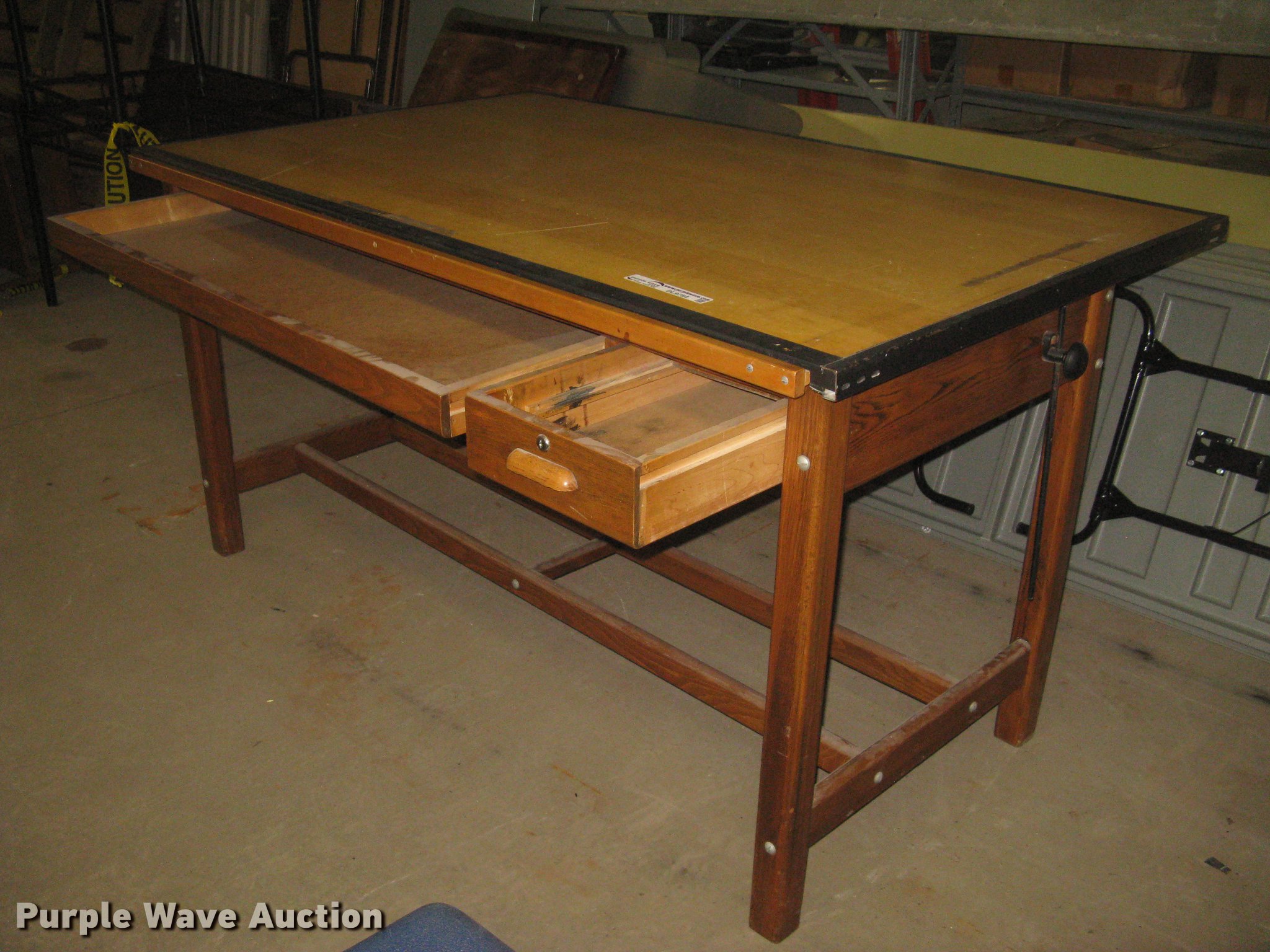 Wood drafting table in Wichita, KS Item DL9784 sold Purple Wave