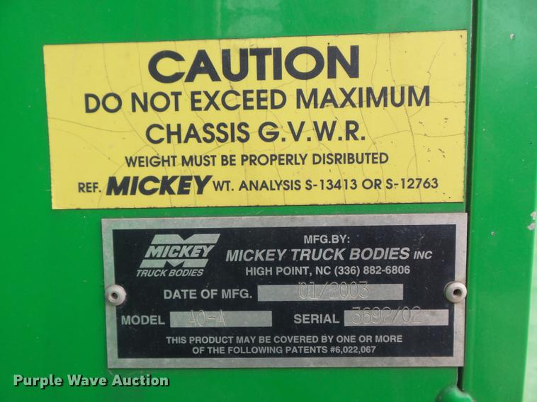 image for item DB6273 2003 Mickey Truck Bodies A0-A side load truck body