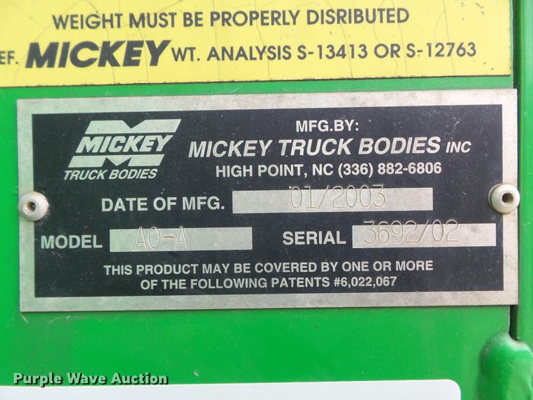 image for item DB6273 2003 Mickey Truck Bodies A0-A side load truck body