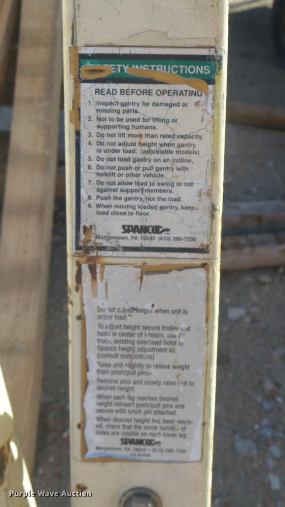 image for item DC1973 Spanco overhead crane