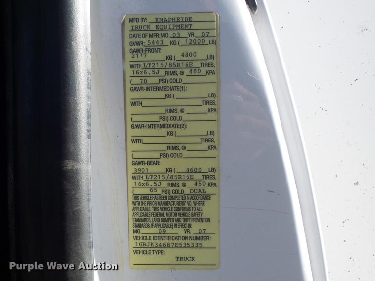 image for item DC7471 2007 Chevrolet 3500HD pickup truck