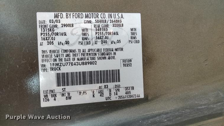 image for item DI9942 2003 Ford Explorer Sport Trac