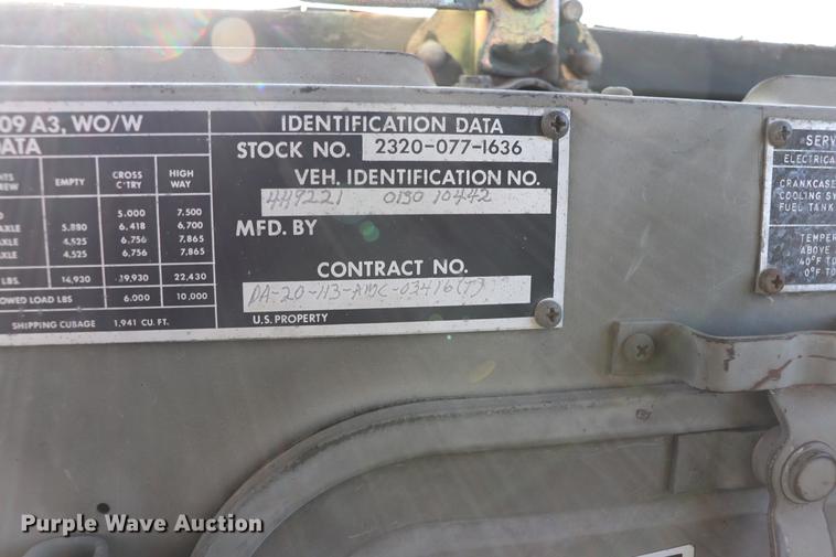 image for item EC9300 1974 Am General flatbed truck