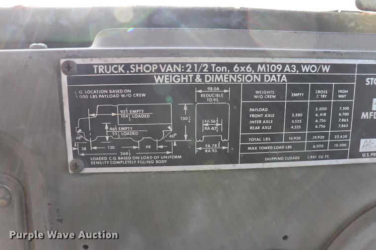 image for item EC9300 1974 Am General flatbed truck