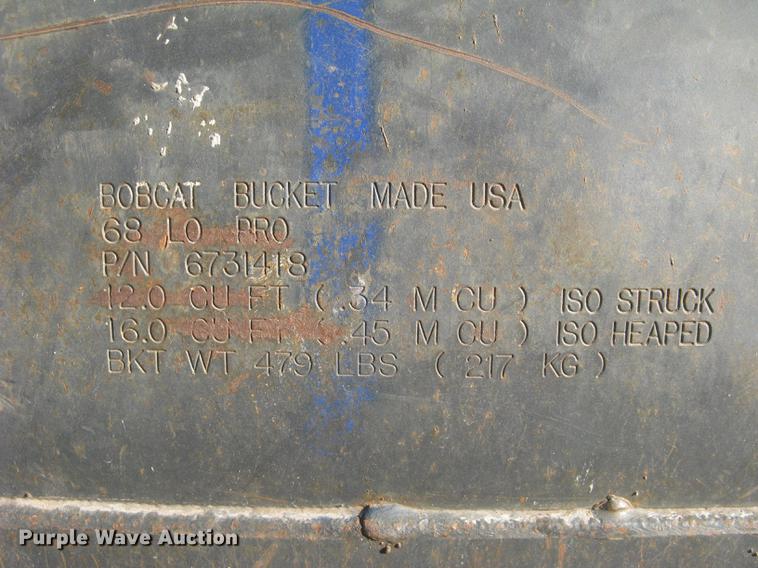 image for item DL9773 Bobcat low profile skid steer bucket