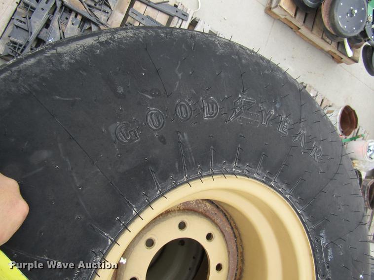 image for item EH9542 (4) Goodyear 16.5L-16.1 tires with 8 bolt wheels