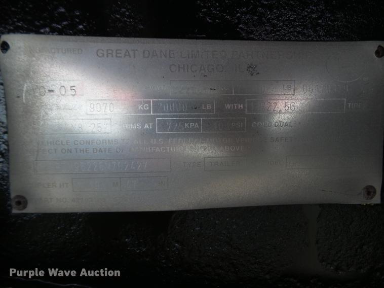 image for item DZ9129 2006 Great Dane flatbed trailer