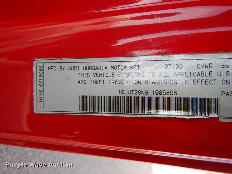 image for item DB8495 2001 Audi TT Quattro convertible