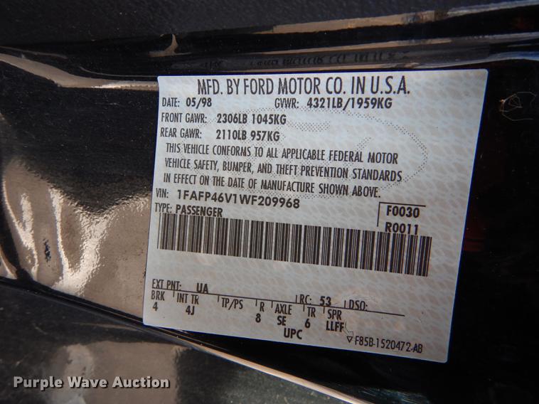 image for item DB8497 1998 Ford Mustang Cobra convertible